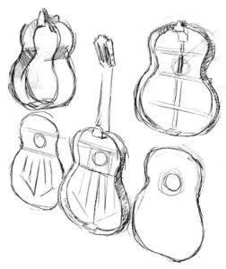 Imagen de dibujo de una composición de guitarras